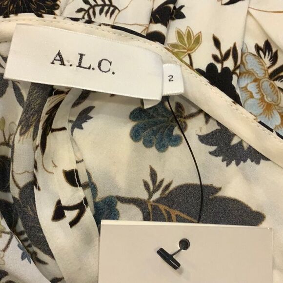 NWT New A.L.C Harlan Floral print  100% Silk-crepe Maxi Dress Sz 2 - Picture 13 of 16